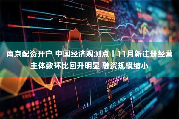南京配资开户 中国经济观测点丨11月新注册经营主体数环比回升明显 融资规模缩小